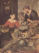 Frans Snyders detail Fruit and Vegetable Stall (mk14) oil on canvas